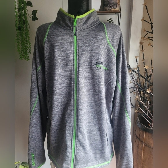 Arcticwear Arctic Cat Grey with Green Trim Light Jacket XXL - Picture 1 of 8